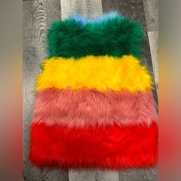 Mini Boden Faux Fur Vest multi rainbow - Picture 3 of 3